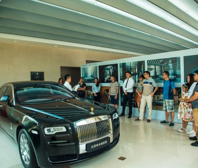 A Rolls-Royce Ghost on display at the “Inspired by Rolls-Royce – A Journey into Art and Creation” art exhibition which is jointly organised by Rolls-Royce Motor Cars (Nanning) and Eunye Creative Arts.