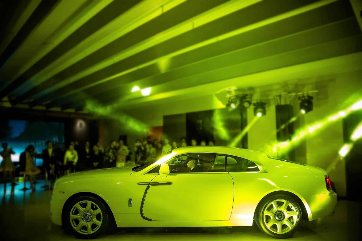 The magnificent Rolls-Royce Wraith made a spectacular entrance and was on display throughout the entire event